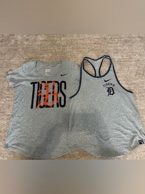 Nike Gray Women’s Detroit Tigers Tee & Tank Set with Navy & Orange Accents